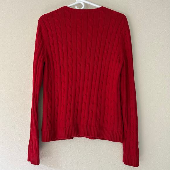 Vintage Chaps Ralph Lauren cable knit crewneck sweater 90s Y2K academia preppy M - Picture 7 of 13